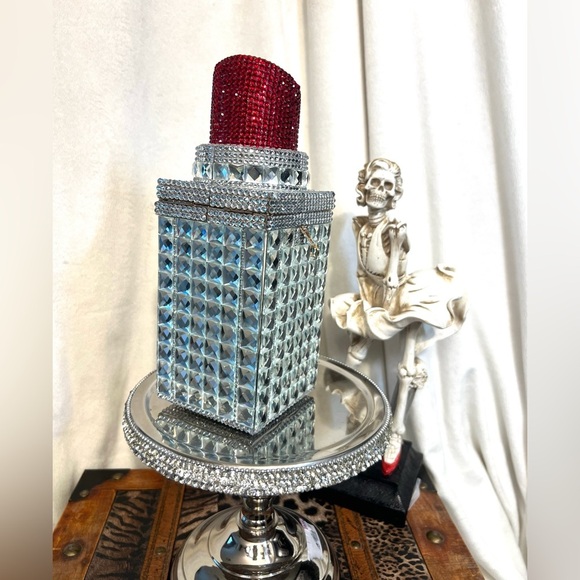💄Lipstick Shape Rhinestone Crystal Handbag💄NWT - Picture 4 of 12